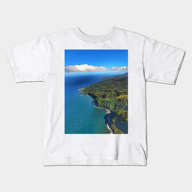 Maui shoreline Kids T-Shirt by WelshDesigns